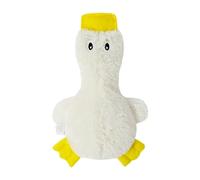 Racocou Giocattolo per Cani Papero Che Squitta 34x16cm Giocattolo Peluche Interattivo per Pulizia dei Denti e Sollievo dalla Noia per Cani e Cuccioli da Piccoli a Medi,Bianca