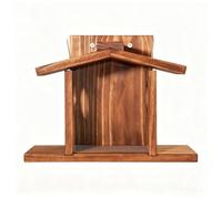 Racocou Mangime per Scoiattoli in Legno Massello con Coperchio Sollevabile Mangime in Legno per Esterni per Giardino e Cortile in Tutte Le Stagioni Impermeabile e Durevole Solo per Scoiattoli