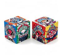 Racocou Maschere facciali, creatività, cubo di speed 3x3, puzzle, giocattolo di intelligenza, adatto per scopi educativi e per alleviare lo stress creativo,Blu