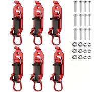 Racocou Portapacchi e supporto pala per cassone del camion - Morsetto in gomma resistente, adatto a pale e asce da 0,67"-1,57", per veicolo fuoristrada - 6 pezzi,Rosso