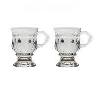 Racocou Set di 2 bicchieri piccoli da 140 ml, bicchieri da vino/bevande in vetro per uso domestico, graziose tazze da caffè con texture a diamante, vetro trasparente ispessito, nero