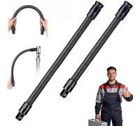 Racocou Set di 2 pezzi di prolunga con albero flessibile 1/2" - 250mm e 350mm - Estensore di coppia lungo per cricchetto a bussola e kit chiave a impulsi