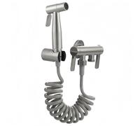 Racocou Set spruzzatore per bidet a doppio comando in acciaio inossidabile 304 con 1 ingresso e 2 uscite, con nucleo in ottone, ruotabile a 45°, per vasca da bagno e pulizia del bagno.