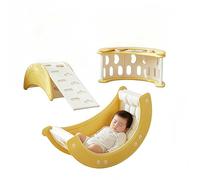 Racocou Tavola di Equilibrio con Arco per Arrampicata dei Bambini, Cavallo a Dondolo, Armadio per Giochi, Scivolo al Coperto, Giocattolo (Multifunzione)