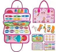 Racocou Tavola educativa in feltro per bambini piccoli, kit di apprendimento portatile per la prima infanzia, giocattolo educativo per lo sviluppo cognitivo dei bambini,Multi colored