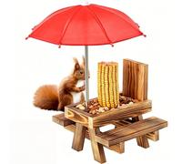 Racocou Un Grande mangiatoia per scoiattoli in Legno Massiccio con Coperchio sollevabile è Impermeabile, Durevole, Decorativa e Perfetta per Il Tuo Giardino o Cortile Tutto L'Anno