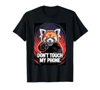 Racoon Arrabbiato Non Toccare Il Mio Telefono Maglietta