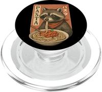 Racoon Eating Pasta Noodles Kawaii Anime Carino Retro Procione PopSockets PopGrip per MagSafe