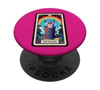 Racoon In A Garbage Can! Divertente Tarocco Carta Mangia Trash Raccoon PopSockets PopGrip Adesivo
