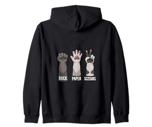 Racoon Paw - Forbici per Carta da Roccia Ironica Felpa con Cappuccio