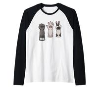 Racoon Paw - Forbici per Carta da Roccia Ironica Maglia con Maniche Raglan