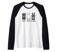 Racoon Paw Game Night Rock - Forbici di Carta Maglia con Maniche Raglan