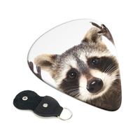 Racoons Plettri per chitarra, 6 pezzi, stampa fronte/retro, adatti per chitarre acustiche, elettriche e bassi, inclusi 0,46 mm, 0,71 mm, 0,96 mm