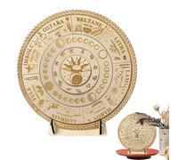 Rad Des Jahres - Graviertes Rundes Runenbrett Aus Holz Mit Astrologie Zeichen Und Himmlischen Symbolen Für Heidnische Feiertage Rituale Meditation | Jahreskreis Tafel Wanddeko Für Zuhause Café R