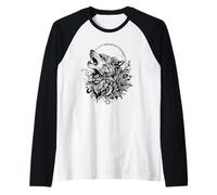 Rad Howling Wolf Design for The Wolfpack Maglia con Maniche Raglan