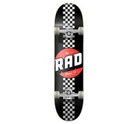 RAD Unisex - Adulto Checker Stripe Skateboard, Nero, 8"