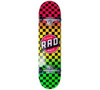 RAD Unisex - Adulto Checkers Progressive Skateboard, Rasta, 7.5"