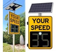 Radar di limite velocità a LED rosso/verde, segnale avvertimento del con rilevamento radar solare, for la sicurezza stradale e via, impermeabile IP65, display ad alta luminosità(Yellow,60*90cm)