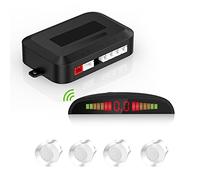 Radar di retromarcia per auto senza fili, sistema di radar invertito con 4 radar di retromarcia, display di distanza a LED senza fili con avviso acustico + 4 sensori di retromarcia per auto furgoni