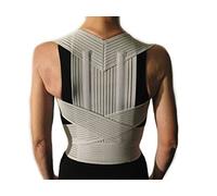 RADDRIZZASCHIENA STECCATO -Grigio Perla, S (65-75 cm.)- Correttore Posturale per Uomo e Donna, Fascia Posturale Spalle e Schiena, Busto Postura Anti Cifosi, Raddrizza Spalle - UNISEX