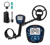 Raddy MD120A Rilevatore di Metalli Professionale per Adulti, Rilevatore d'Oro ad Alta Precisione con 4 Modalità, Bobina Impermeabile da 10" IPX7, Display LCD, Cuffie, Borsa e Pala per la Ricerca di