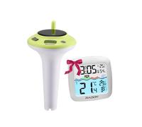 Raddy PT-5 TN Termometro da piscina senza fili galleggiante, IPX8, impermeabile, funzionamento solare e a batteria, termometro digitale con temperatura interna ed esterna e umidità per piscina, vasca