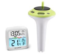 Raddy PT-5 TN Termometro Piscina Galleggiante, IPX8, Alimentato a energia solare e a batteria, Termometro Digitale con Display per temperatura e umidità interna per piscine, stagni, spa
