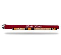 Radhe Flutes | C Sharp Bansuri medio per mancini | nero e arancione | sintonizzato con Tanpura A = 440Hz | flauto in PVC + copertura in velluto + lezioni di flauto hindi e inglese