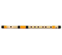 Radhe Flutes | D Natural Right Hand Middle Bansuri | Nero & Arancione | Tuned con Tanpura A = 440Hz | Flauto in PVC + lezioni di flauto hindi e inglese