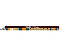 Radhe Flutes | G Natural Base destra Bansuri | Con rivestimento in velluto | Tanpura A=440 | Fibra PVC | Verde scuro & Arancione