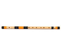 Radhe Flutes | G Sharp Base Bansuri per destrorsi | Nero e Arancione | Tuned con Tanpura A = 440Hz | Flauto in PVC + Lezioni di flauto hindi e inglese