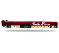 Radhe Flutes | Per destrorsi C naturale con rivestimento in velluto | sintonizzato con Tanpura A = 440Hz | Fibra di PVC | Nero e verde scuro