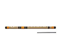 Radhe Flutes | Un Bansuri con base sinistra affilata | Flauto in fibra di PVC resistente | Fili neri e arancioni | sintonizzato con Tanpura A = 440Hz | Include lezioni di flauto hindi e inglese