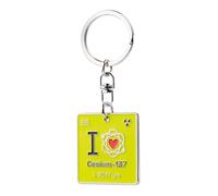 Radiacode Funny Physics Gifts for Enthusiasts and Nuclear Nerds Glow in the dark Keychain Science Accessories I Love Cesium 137, verde, Taglia unica