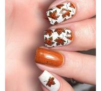 Radiance Leaf Design Press On Nails Tips 24Pcs unghie artificiali corte bara forma di bara scintillante unghie artificiali punta corta quadrata premere sull'unghia