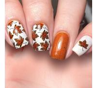 Radiance Leaf Design Press Su Unghie Suggerimenti 24 Pcs Unghie Artificiali Forma Corta Bara Lucido Unghie Artificiali Breve Pressa Quadrata Unghie