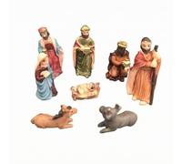 RadianceBiz 8 Pezzi Presepe con Capanna Decorativo | Set Natività, Dipinto a Mano, Set di Statuine del Presepe, per Caminetto, Collezionisti