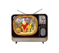 RadianceBiz Lanterna Natalizia Decorativa Globo di Neve Music Box TV Design USB Accesa Realizzata in PVC Finitura Fine Glitter E Melodie Festive Continui Adatta P, Grande Cervo di Babbo Natale