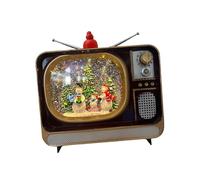 RadianceBiz Lanterna Natalizia Decorativa Globo di Neve Music Box TV Design USB Accesa Realizzata in PVC Finitura Fine Glitter E Melodie Festive Continui Adatta P, Pupazzo di Neve