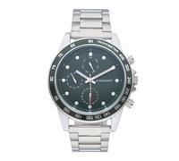 Radiant - Collezione Canarias - Orologio analogico. Orologio da polso per uomo. Orologio con bracciale, quadrante verde e cinturino argento. Dimensione 45mm. Resistenza all'acqua 5ATM.