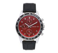 Radiant - Collezione Canarie - Analogico. Bracciale da uomo. Bracciale con quadrante rosso e cinturino nero in pelle. Dimensioni: 45 mm. 5 ATM.