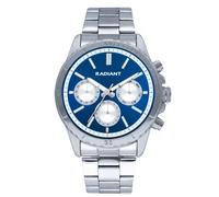 Radiant - Collezione Tech - Orologio analogico. Orologio da polso per uomo. Orologio da bracciale con quadrante blu e cinturino argentato in metallo. Dimensioni 44 mm. 5ATM.