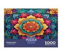 Radiant Mandala Art Puzzle 1000 Pezzi - Cartone Di Alta Qualità & Puzzle Impossibile Luminous Vibrant Petals - Per Adulti 52x38cm/1000pcs Regalo Di San Valentino