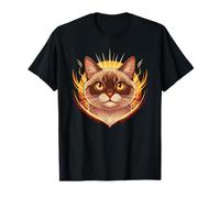 Radiant Mystic Cat Ritratto Solar Feline Power Maglietta