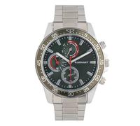 Radiant - Orologio analogico analogico da uomo, cassa rotonda da 44,00 mm argento/grigio, quadrante verde, bracciale in acciaio argento/grigio con chiusura deployant, impermeabile 5 ATM