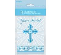 Radiante croce blu religiosa inviti, confezione da 8