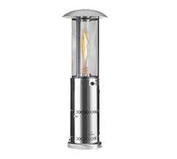 Radiante da terrazza Goldflame Deluxe 36.000 BTU/11 kW vetro temperato mobile in acciaio inossidabile argento