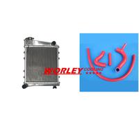 Radiator + RED hose for 1967-1991 AUSTIN /ROVER MINI cooper MORRIS ALL MODELS