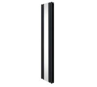 Radiatore a Colonna Ovale e Specchio Integrato 1800 x 380mm, Moderno Verticale Doppia Colonna Acciaio al Carbonio Grigio Antracite Opaco, Cucina Soggiorno Bagno [Spazzola, Attacchi Murali e Supporti