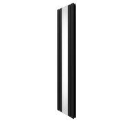 Radiatore a Specchio a Doppia Colonna Verticale 1800mm x 425mm Moderno Designer Nero in Acciaio al Carbonio Montato a Parete Cucina Soggiorno Pulizia Spazzola Kit di Fissaggio e Staffe